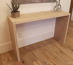 Diy Waterfall Plywood Console Table Diy Console Table Diy Waterfall Diy Console