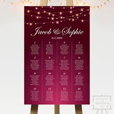 String Lights Wedding Seating Chart