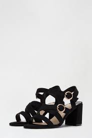 Wide Fit Black Saffi Strappy Heeled Sandal Dorothy Perkins Eu