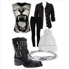 Edgy Outfit To Wear During The Winter Would Change The Boots To Combat Boots Punk Outfits Punk Rock Outfits Punk Fashion