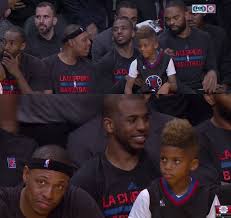 Paul didn't do much scoring in the contest, leaving that responsibility to backcourt mate devin booker. Chris Paul Criticized For Sitting On Bench With Son During Tuesday Night S Game