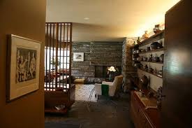 Falling Water Guest House Living Fallingwater Interior Frank Lloyd Wright Buildings Frank Lloyd Wright Architecture