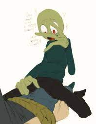 <3 1kogito 2boys aroused blush blushing bondage bulge bulge  through clothing clenched fists dialogue dry humping erection under clothes  green skin grinding heart heart-shaped pupils kogito long fingers looking