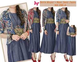 Hasil gambar untuk blazer batik wanita muslimah