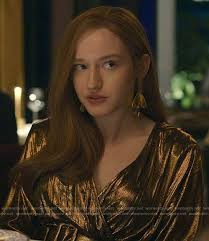 WornOnTV: Anna's gold belted midi dress at dinner in Morocco