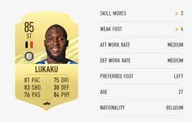 Long shots are questionable but not a core part of his. Romelu Lukaku Unhappy With His Stats On Fifa 21