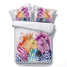 Twin set includes a comforter, bed skirt, standard sham, sheet set full set includes a comforter, bed skirt, two standard shams, sheet. Bright Color Zebra Animal 3d Printed Comforter Bedding Twin Full Queen Super Cal King Size Bed Sheets Duvet Cover Set Adult Home Bedding Twin Duvet Cover Setking Size Aliexpress