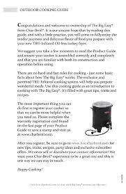 140 minutes or 2 hrs 20 minutes). Char Broil Big Easy Cooking Manual Pdf Download Manualslib