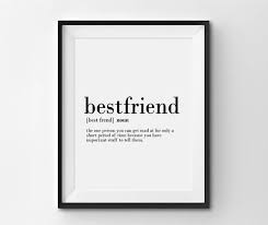 Best Friends Definition Funny Gift Idea For Best Friends Image 2 Friendship Wall Art Friendship Wall Best Friend Definition