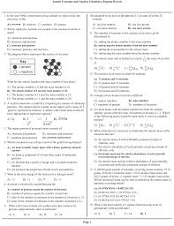 Atomic Concepts And Nuclear Chemistry Regents Review Page 1 A