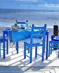 Lunch By The Sea Greece Outdoor Blue Table Alfresco