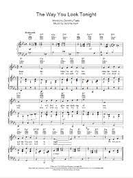 The Way You Look Tonight Sheet Music Frank Sinatra Piano Vocal Guitar Chords Sheet Music Direct Easy Piano Sheet Music Sheet Music