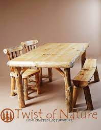 Handmade Log Dining Table Wood Dining Table Log Dining Furniture Twist Of Nature Log Furniture Dining Table Cottage Furniture