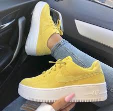 Nike Air Force 1 Sage Low Made With Swarovski Crystals Selected Style Nike Air Force 1 Sage Low Color Yellow Fit Outfit Shoes Swarovski Nike Casual Sneakers