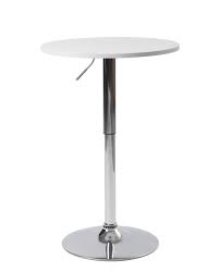 Cette table de bar ronde combine tous les éléments du style industriel avec son plateau en bois foncé et ses pieds en fer. Table De Bar Mange Debout Hauteur Reglable Ronde 60cm Seti Blanc Leroy Merlin
