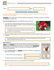 In codominance both alleles are dominant which leads to both alleles being expressed to a certain point. Xzavian Blackman Chickengeneticsse Pdf Name Date Student Exploration Chicken Genetics Directions Follow The Instructions To Go Through The Course Hero
