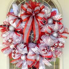 Black And White Deco Mesh Christmas Wreath Large 24 Round Christmas Red Silver Black And White Glitter Deco Mesh Wreath With Silver Deco Mesh Christmas Wreaths Christmas Wreaths Diy Christmas Wreaths