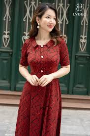 Mẫu váy xòe liền thân đẹp LV716 sang trọng, thanh lịch
