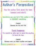 authors perspective anchor chart worksheets teaching