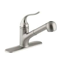 Free delivery for many products! Kohler Coralais Single Handle Pull Out Sprayer Kitchen Faucet With Masterclean Sprayface In Vibrant Brushed Nickel K 15160 Bn The Home Depot