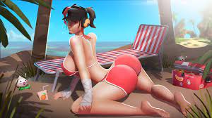 1girls big ass bikini breadblack bubble butt feet female only femscout  rule 63 scout soles summer team fortress 2 valve 