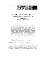 Pdf Including Men In Early Childhood Education Insights From The European Experience