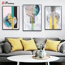 Both colors come in such a wide array of. Modern Wall Art Abstract Space Inspitation Gray Yellow Blue Posters Office Illustraction Picture Living Room Home Decor Painting Calligraphy Aliexpress