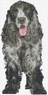 17.75 x 22.25 18 count: Blue Roan Cocker Spaniel Cross Stitch Designs