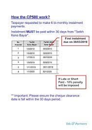 10% late payment penalty (additional 5% after 30 days) will be imposed if you fail to do so. Teh Partners Cp500 Tax Instalment How It Works Facebook
