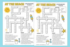 Figure out the missing word and add it to the crossword puzzle. Beach Printable Crossword Puzzle For Kids Mrs Merry