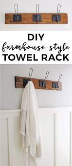The metal hooks didn't have the best hardware on the back to attach to the towel rack, so i may be putting some screws through the front of them. Farmhouse Style Diy Towel Rack Diy Towel Rack Diy Bathroom Diy Towels