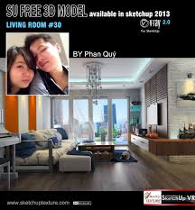 Free Sketchup 3d Model Moderne Living Room 30 Shared By Phan Quy Vietnam Download Here Http Www Sketchuptexture Com 201 3d Model Model Sketchup Model