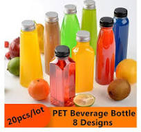 330ml 500ml Customized Round Transparent Beverage Bottle, Pet Aluminum Lids  Plastic Juice Bottle