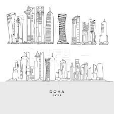 Doha Qatar Skyscaper Set Hebstreits Maps And Sketches Fall Arts And Crafts Art And Craft Design April Crafts