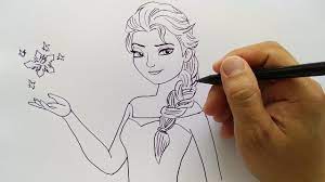Bisa diprint gambar mewarnai disney gambar mewarnai. Cara Menggambar Elza Frozen Youtube
