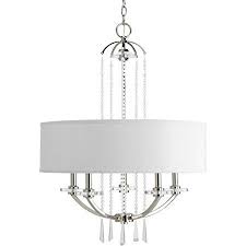 Progress Lighting P4629 104 Nisse Collection 5 Light Chandelier Polished Nickel Chandelier Lighting Fixtures Progress Lighting Polished Nickel Pendant
