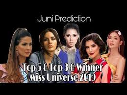 Miss universe 2019 host steve harvey presents the top 5.courtesy of: Top5 Top3 Winner Miss Universe 2019 Juni Myprediction Winner Universe Songs