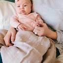 Cotton Muslin Swaddle Baby Blanket - Taupe Cross – Little Unicorn USA