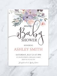 Pink And Purple Floral Baby Shower Invitation Garden Baby Shower Girl Baby Shower Luncheon Digital File Tda Party On Paper
