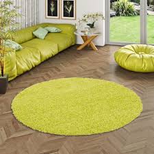 Typisch für einen hochflor teppich sind die fasern die in ihrer länge im gegensatz zu. Hochflor Langflor Shaggy Teppich Aloha Lindgrun Rund