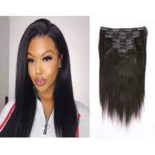 Our 100% human hair extensions come in weights from. Amazon Com Remy Human Hair Clip In Hair Extensions Yaki Straight Full Head 8a Grade Natural Hair Clip Ins Remy Natural Black African Americans For Black Women 7pcs Set 120g Set 16 Inch