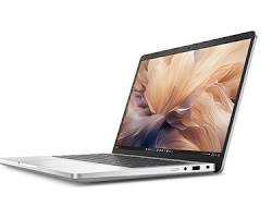 modern thin silver 16inch Windows laptop on a clean desk professional photography, AI generated