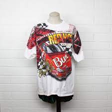 Nascar shirt dale earnhardt jr. Vintage 90s Nascar All Over Shirt Xl Dale Earnhardt Jr Red Hot Etsy Streetwear Tshirt Street Wear Light Jacket