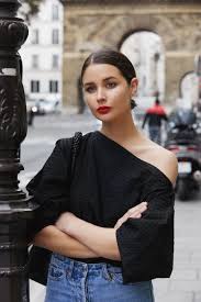 Black And White Outfit With Red Lipstick Black And Denim In Paris Red Lipstick Beauty Harperandharley Wedding Hair Trends Ponytail Styles Hair Styles