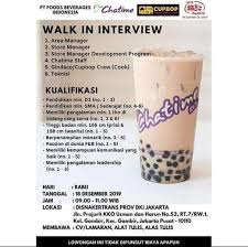 Lihat bagaimana pertanyaan dan jawaban interview di pt kawan lama. Lowongan Kerja Walk In Interview Chatime 18 Desember 2019 Atmago