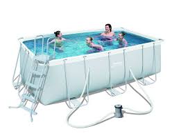 Bestway Steel Pro Silver Rectangular Frame Pool With Pump 165 X73 X48 Bestway Rectangular Swimming Pools Rectangular Pool