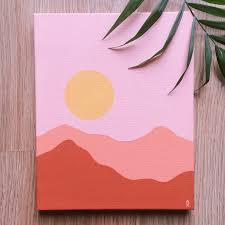 Himalayan Sunrise Art Boheme Small Canvas Paintings Small Canvas Art Simple Canvas Paintings