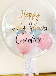 Baby Shower Balloon Big Personalised Balloon In A Box Delivered Direct To Your Loved One Filled With Balloons Confetti Or Feathers In 2021 Bubble Balloons Balloon Gift Personalized Balloons