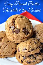 Peanut Butter Chocolate Chip Cookies Peanut Butter Chocolate Chip Cookies Cookies Recipes Chocolate Chip Easy Peanut Butter
