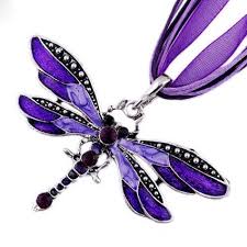 Black And Purple Dragonfly Lady Purple Dragonfly Charms Necklace Chain Rhinestone Inlay Gemstone Pendant Dragonfly Dragonflynecklace Pu Collar De Libelula Libelulas Joyas De Libelula